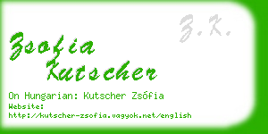 zsofia kutscher business card